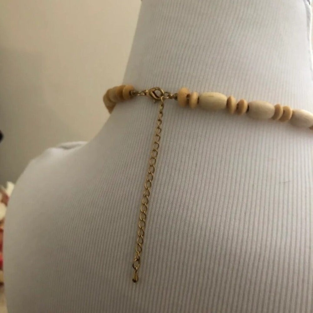 Long Wooden Beaded Necklace - Picture 4 of 6